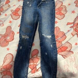 BKE Women's Blue Distressed Skinny Jeans